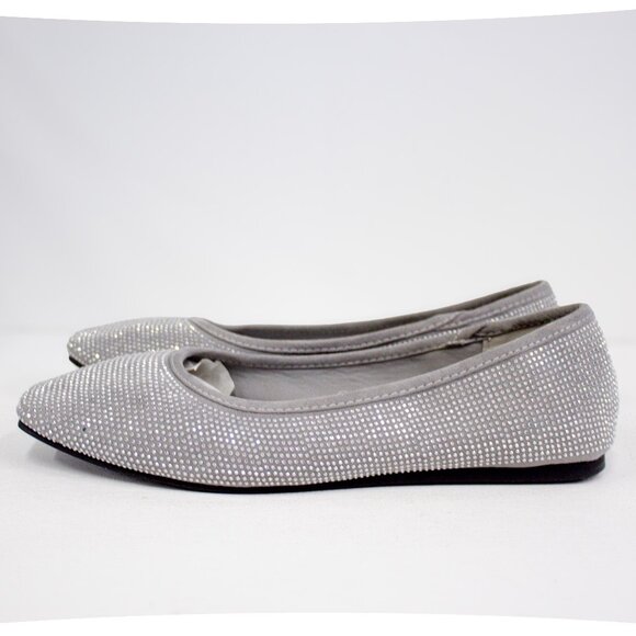 London Fog Cailin Bedazzled Ballet Flats Grey Women's Size 8.5 Wide - Picture 5 of 11